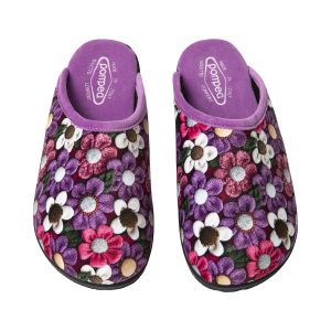 Fin-FlexWomen Purple Floral Design Slippers