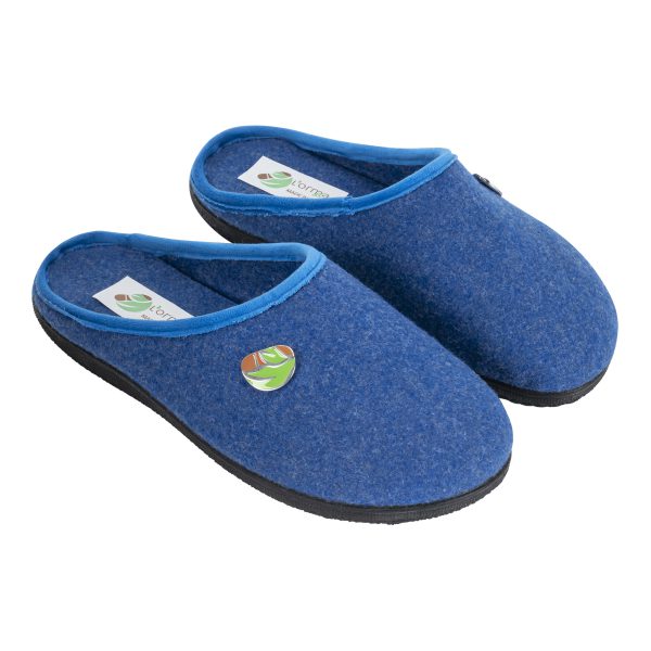 fin-flex blue wool eco-friendly biodegradable slippers